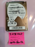 Samsung 2.0 TB Hard Disk 2.5" Wiped, Tested, 100% Health.