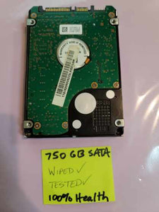 Samsung 750 GB Hard Disk 2.5" Wiped, Tested, 100% Health.