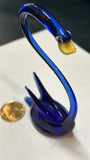 Cobalt Blue Blown Glass Swan
